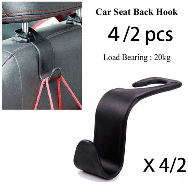 4 Pcs Back Car Seat Headrest Hanger for Storage Bag Car Accessories Hidden Hooks 