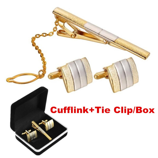 New Selling Mans Cufflinks And Tie Clips Set For Groomsmen Stainless Steel  Cuff Link And Tie Pin Cufflinks And Tie Bar - Tie Clips & Cufflinks -  AliExpress