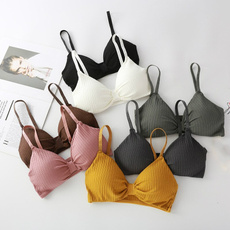 pink, Gray, solid, bralette