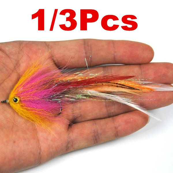 1Pcs/3Pcs Trout Steelhead Salmon Pike Streamer Fly for Fly Fishing Flies  Fishhook Size 1/0