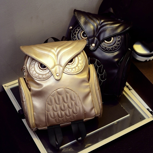 leather owl backpack
