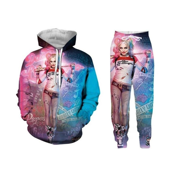 MenWomen 3D print Harley Quinn Joker Sweatshirt Hoodies Jogging pants Sport Suit MenWomen 3D print Harley Quinn Joker Sweatshirt Hoodies Jogging pants Sport Suit