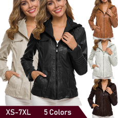 casual coat, Plus Size, Fashion, leather
