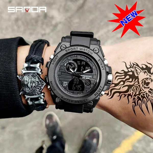 SANDA Brand G Style Men Digital Watch S Shock Military Sports