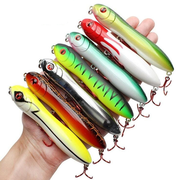 1Pcs 10cm/15g Snake Head Pencil Bait Fishing Lure Crankbait 3D Eyes Plastic  Baits