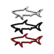 Car Sticker, Shark, Emblem, chrome