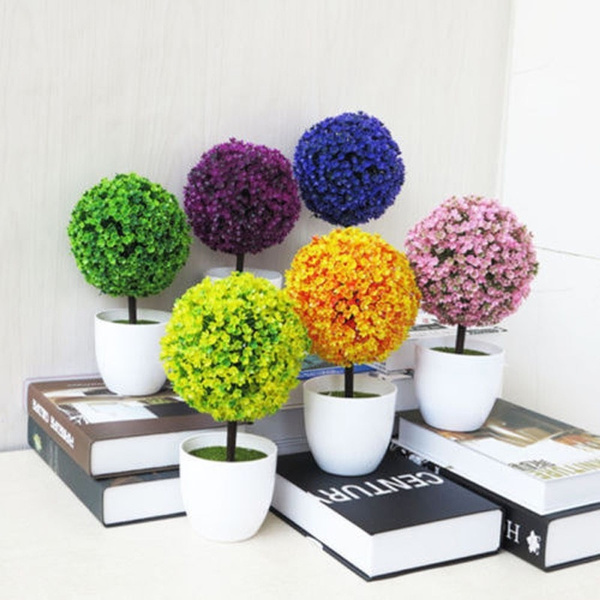 Decorative Artificial Outdoor Ball Plant Tree Pot Colour Small Medium Large 