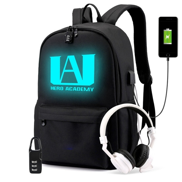 YOYOSHome Anime My Hero Academia Cosplay Bookbag Daypack Laptop Bag Backpack School Bag with USB Charging Port 14