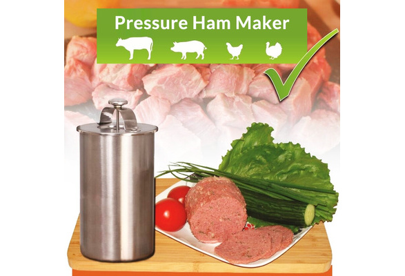Stainless Steel Ham Maker / Ham Meat Rolling Machine With a Thermometer Ham Boiler Meat Pot Pan Pressure Ham Cooker