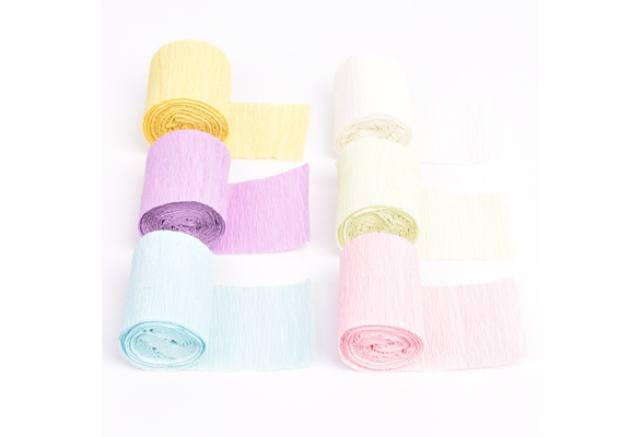 6pcs/lot Pastel Crepe Paper Streamers Rainbow Unicorn Birthday Party  Decoration 5cm*2.5m