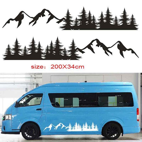 for Tree Mountain Decal Forest Vinyl Custom Nature Graphic Camper RV ...