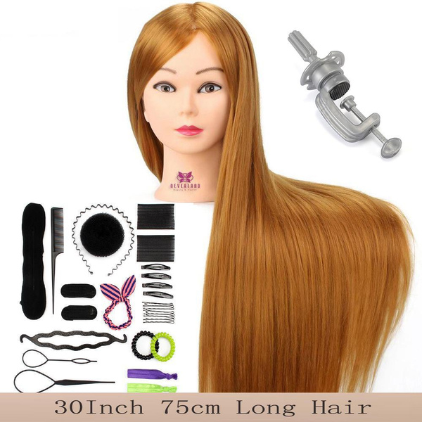 30 Brown Hair Cosmetology Mannequin Head Training Head Hairdressing  Manikin Doll Head for Hairstyles With Hair Styling Tools + Table Clamp