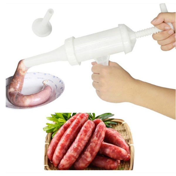 Manual Sausage Stuffer Machine - Hand Operated Salami Maker With Two Funnels For Home Sausage Making