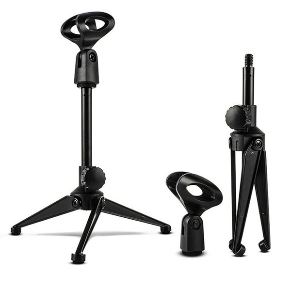 Portable Metal Microphone Stand ThreeLegged Lifting Stand 180 Degree