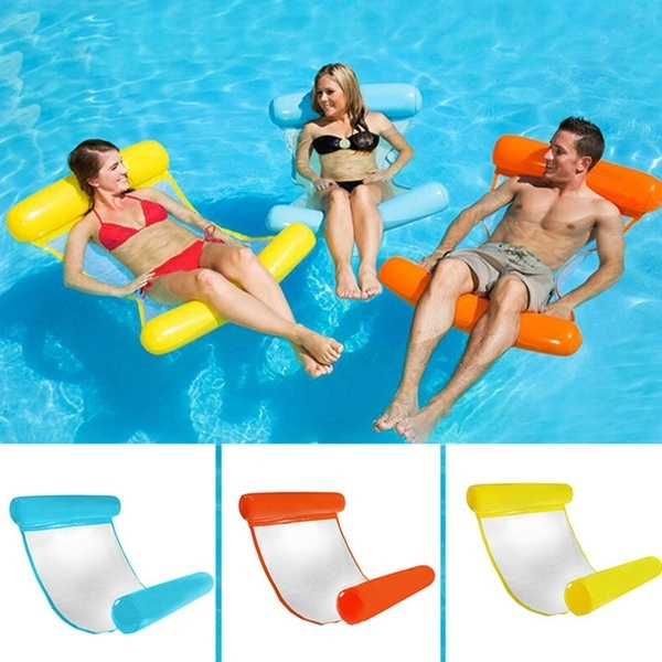 Swimming Floating Chair Foldable Pool Seats Inflatable Bed Adult Lounge Chair 