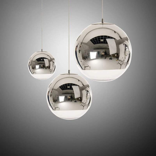 silver ball light pendant