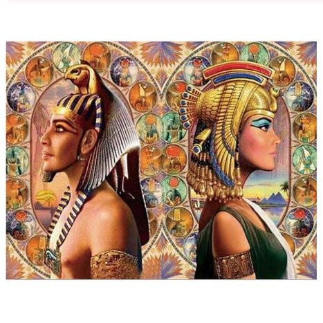 5d Diy Diamond Painting Egyptian Queen and King Embroidery Diamond