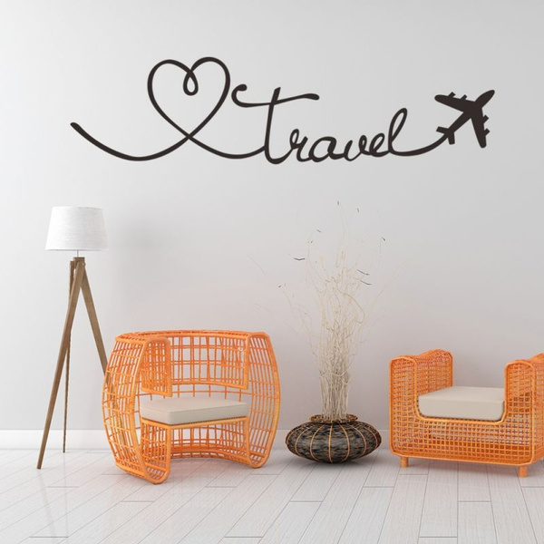 Wall Stickers Travel Themed Quote Words Decal Diy Self Adhesive Removable Pvc Home Decor Wish - Words For The Wall Home Decor