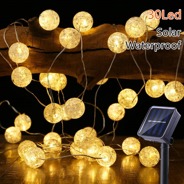20 LED Ball Solar Party Fairy Outdoor String Lights for Patio & Garden Globe New 