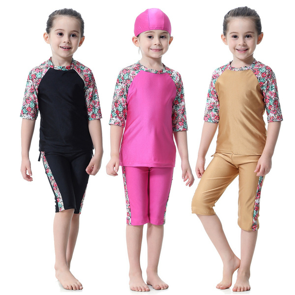 3pcs Girls Swimsuits Muslim Swimwears 