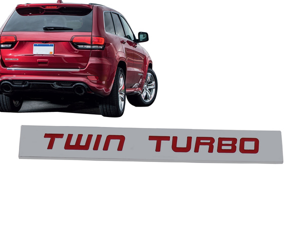 Chrome Red TWIN TURBO for Engine Fender Trunk Lid Emblem Decal Badge ...