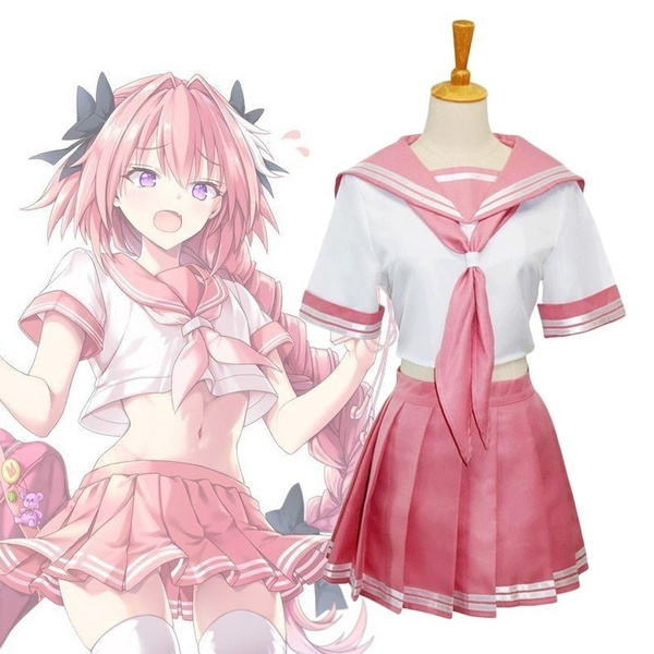 Fate FGO Apocrypha Astolfo Cosplay Costume Sexy Pink School Uniform ...