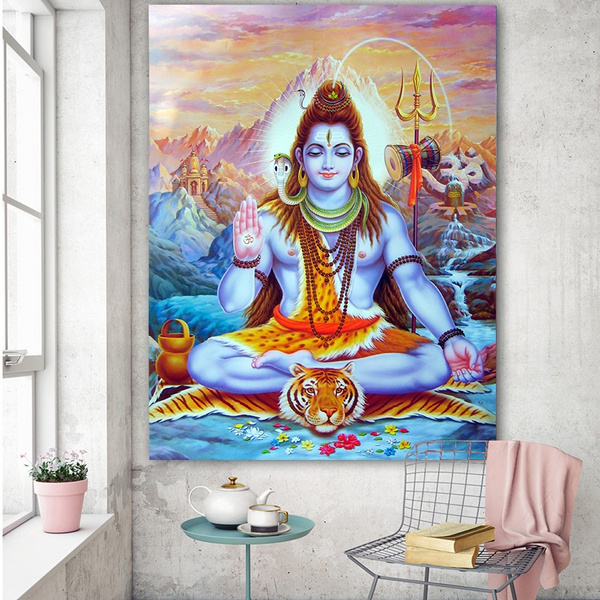 Lord Shiva God Modern Art Thick HD Quality Wall Poster (300GSM, Medium,  12x18 inches, Blue) Paper Print - Religious posters in India - Buy art,  film, design, movie, music, nature and educational