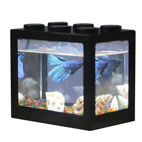 Zuinig helling Zachte voeten LBD® Mini Cube Aquarium USB Desk Fish Tank With LED Light For Goldfish And  Other Small Fishes For Office Living Room Coffee Table Desk Decoration |  Wish