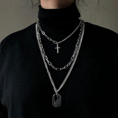 Hip Hop, punk necklace, Cross necklace, sweater chains