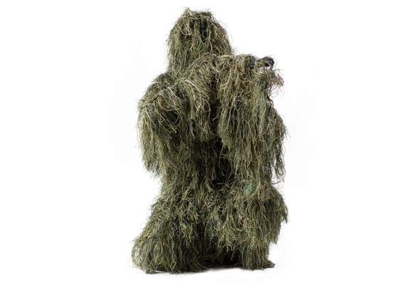 Details about   3D Ghillie Suit Set Sniper Jungle Forest Wood Hunting Camouflage coat pant suit 