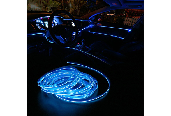 12V 3 Meters Car Interior Lighting Auto LED Strip EL Wire Rope Auto  Atmosphere Decorative Lamp Flexible Neon Light DIY