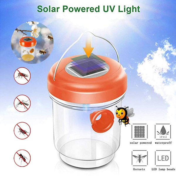 Wasp Trap Catcher, Outdoor Solar Powered Fly Trap With Ultraviolet