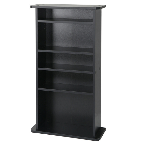 Multimedia Storage Cabinet Dvd Rack Book Shelf Organizer Stand Audio Media Tower Wish Multimedia Storage Cabinet Dvd Rack, Black Glass Dvd Storage Cabinet