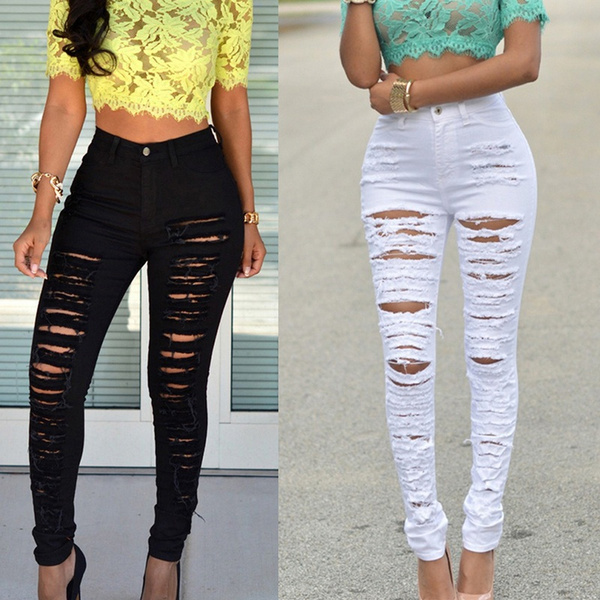 Skinny Jeans Women Denim Pants Holes 