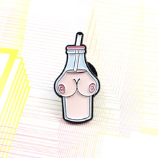 pink, cute, brooches, Bottle