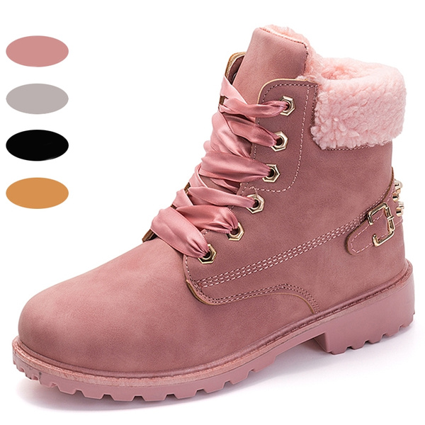 Women s Warm Snow Boots Bottes Femme Winter Lace Up Ankle Botas