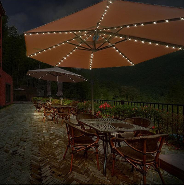 Patio Umbrella Lights Cordless Parasol String Lights With Remote Control 8 Mode 104 Led Umbrella Pole Light Battery Operated Waterproof For 9ft 10ft Umbrella Outdoor Lighting Wish