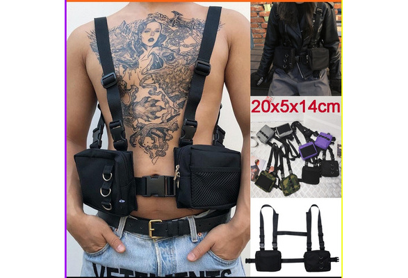 Details about   Tactical Chest Rig Bag Front Pouch Holster Adjustable Functional Vest Rig Bag 