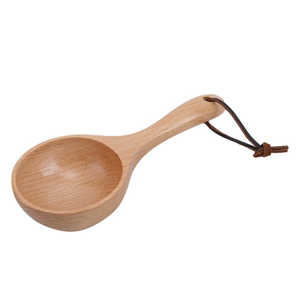 Large Wooden Spoon and Strainer Spoon