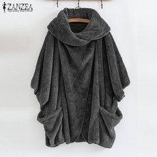 plaincoloroutwear, Winter, fluffycloak, Coat