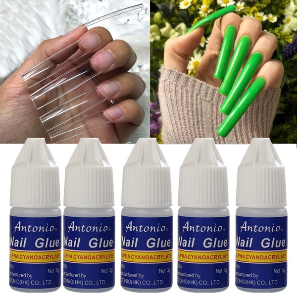 5PCS 3g False Nails Glue Rhinestone Glue Nail Art Tips Glue Fast Drying  Strong Glue for Artificial Nails/Nail Art Set