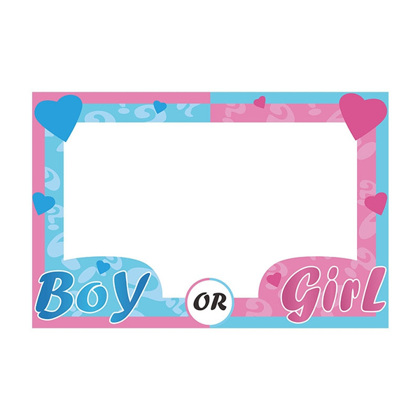 1Pcs boy or girl photo booth frame Gender Reveal Party Decoration