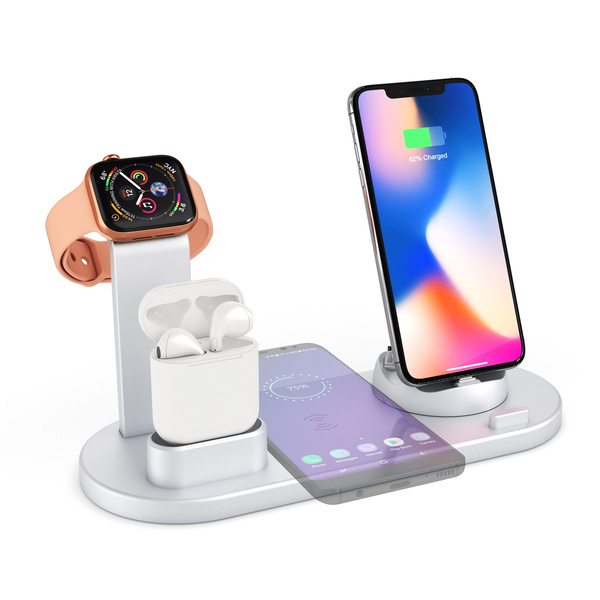 New 3 in 1 Charging Stand for iPhone Airpods Apple Watch 3 in1 Rotatable  Charger Stand Multi Function Charging Stand for iphone /micro usb phone  /Type-c phone, Charge Doc Station for Apple