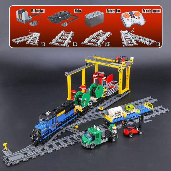 Lego city cargo train rc battery powered discount set