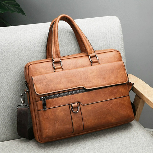 Men Business Leather Handbag Briefcase Shoulder Messenger Bag Laptop Satchel New 