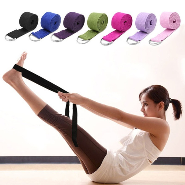 Women Yoga Stretch Strap Multi-Colors D-Ring Belt Figure Fitness Bands Gym Rope! 