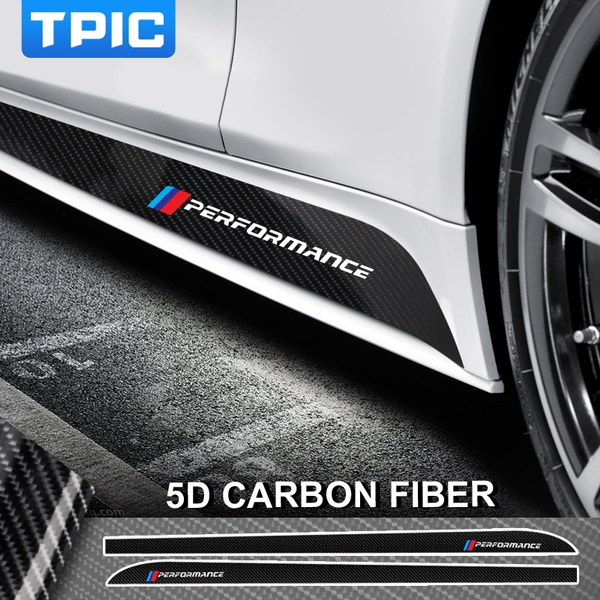 2x 5D Carbon Fiber Side Skirt Sill Stripe Decal Sticker Fit BMW 5 Series E60 E61 