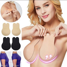 S M L XL Rabbit Ear Self Adhesive Push Up Bra Women Sticky Invisible Silicone Strapless Backless Bras Bralette Underwear Cup： A B C D E F
