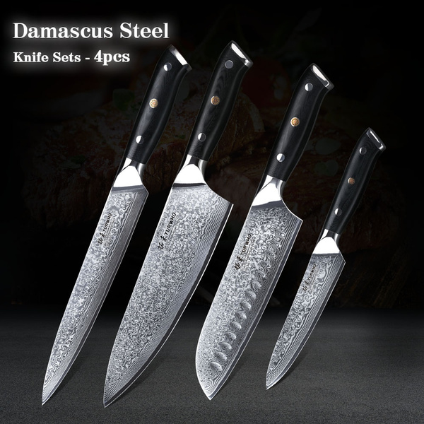 TURWHO 1-6PCS Kitchen Chef Knife Set Japanese Damascus Knife Kitchen High  Carbon VG10 Steel Santoku Bread Boning Utility Knives - AliExpress