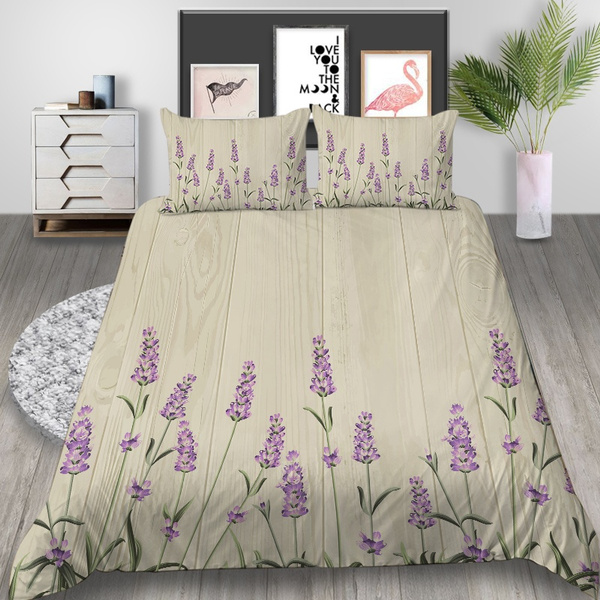 lavender print duvet cover